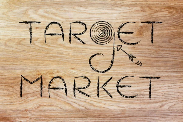 Istilah pemasaran "target pasar" ilustrasi — Stok Foto