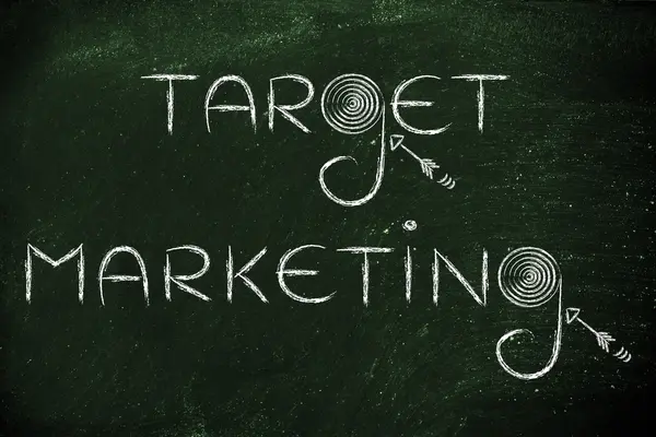 Marknadsvaror termen "target marketing" illustration — Stockfoto