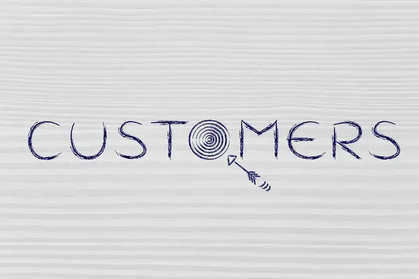 Marketing term "customers" illustration — Stock Photo, Image