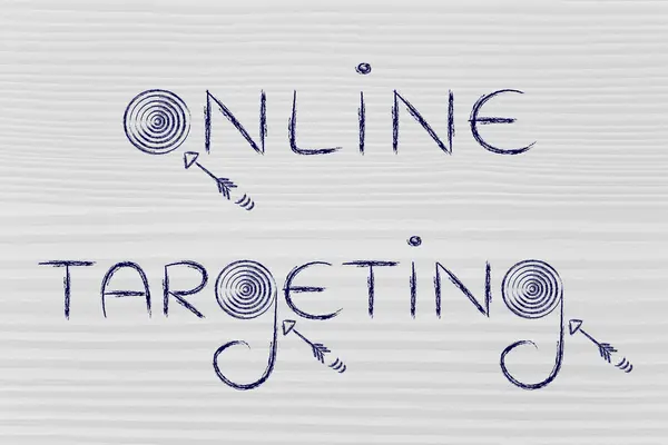 Illustration des digitalen Marketing-Begriffs "Online Targeting" — Stockfoto