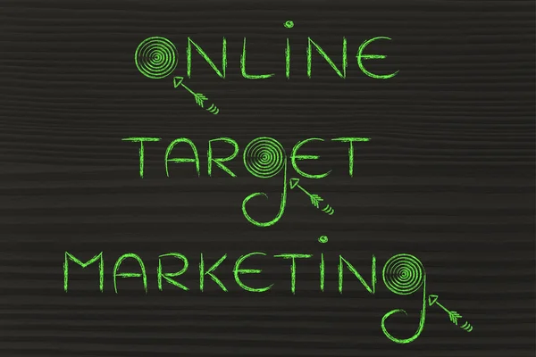 Termin "cel online marketing" ilustracja — Zdjęcie stockowe