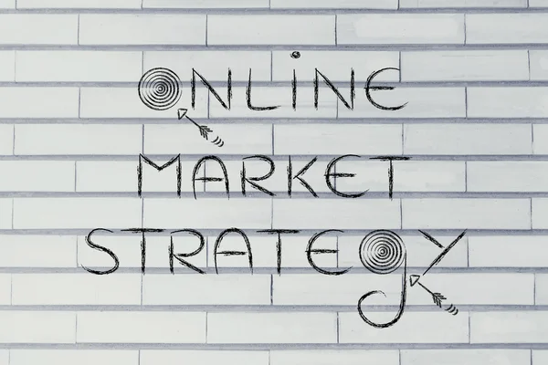 Digital marketing term "online market strategy" illustration — Stock Photo, Image