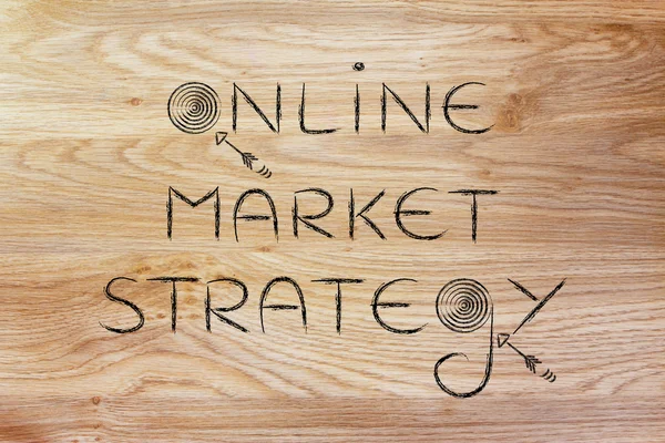 Digital marketing term "online market strategy" illustration — Stock Photo, Image