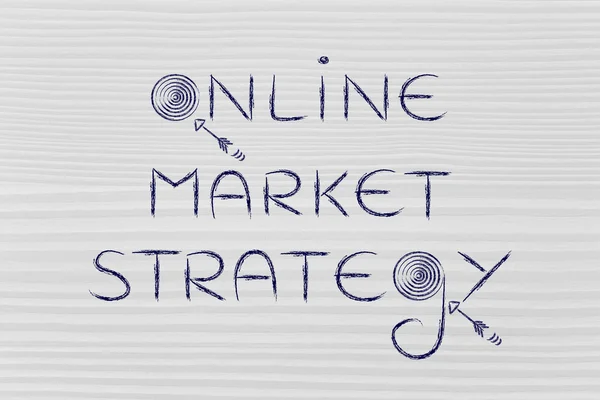 Illustration du terme marketing numérique "stratégie de marché en ligne" — Photo