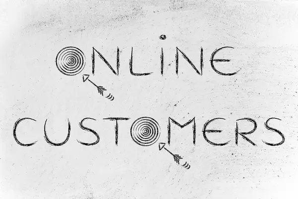 Digital marketing term "online customers" illustration — Stock Photo, Image