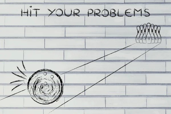 Concept of hit your problems — Stock Photo, Image