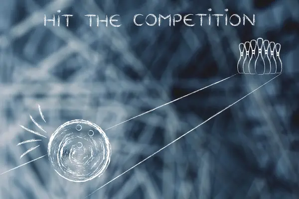 Concept of hit the competition — Stock Photo, Image