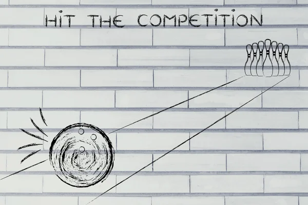 Concept of hit the competition — Stock Photo, Image