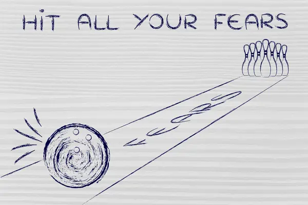 Slå alla dina rädslor begreppsmässigt — Stockfoto