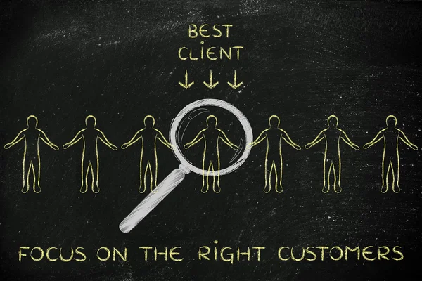 Focus on the right customers illustration — Stock Photo, Image