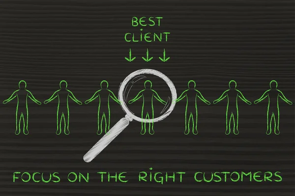 Focus on the right customers illustration — Stock Photo, Image