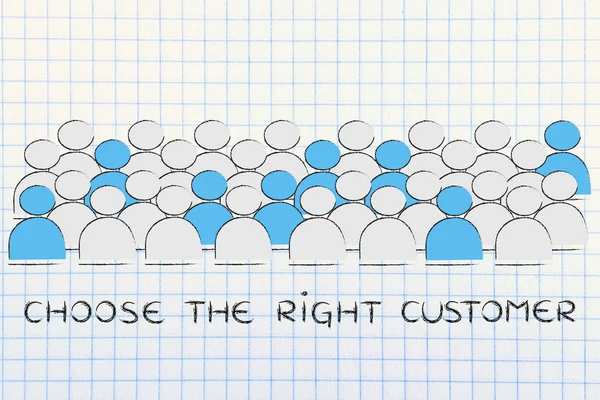 Concept of choose the right customer — Stock Photo, Image