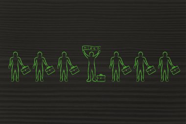 aday Kiralık afiş tutan kalabalığın içinde