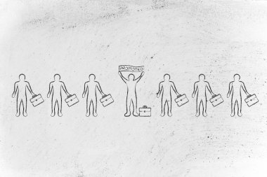 afiş Promoted kalabalığın içinde tutarak aday