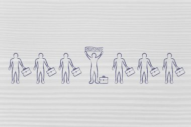 afiş Promoted kalabalığın içinde tutarak aday