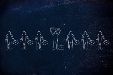 iş adamı holding afiş kalabalıkta Seç