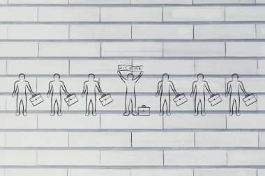 iş adamı holding afiş kalabalıkta Seç