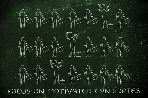 Fokusera på motiverade kandidater illustration — Stockfoto