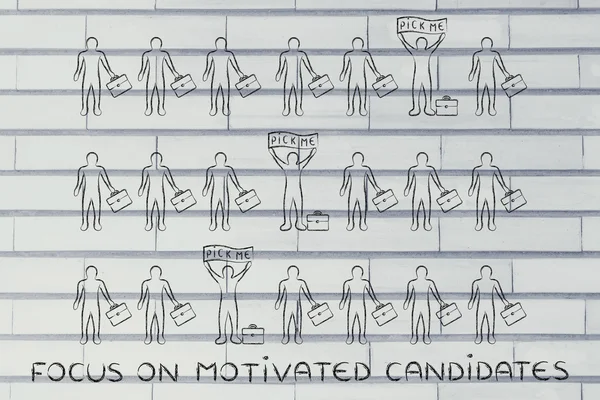 Skupić się na motywację kandydatów ilustracja — Zdjęcie stockowe