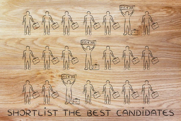 Kortlista de bästa kandidaterna illustrationen — Stockfoto