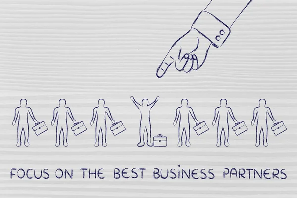 Fokusera på den bästa business partners illustrationen — Stockfoto