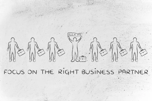 Focus on the right business partner illustration