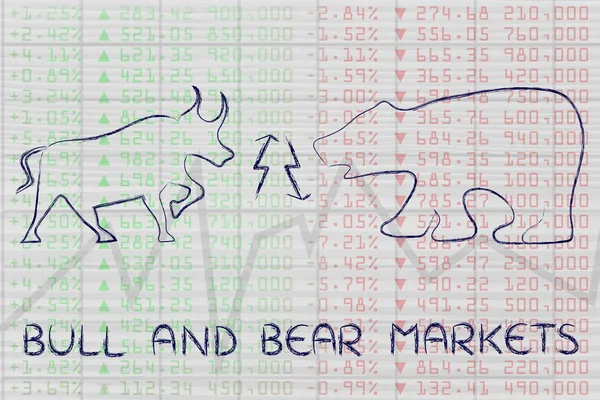 Иллюстрация рынка быков и медведей — стоковое фото