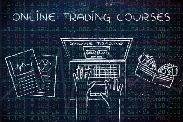 Online trading tanfolyamok fogalmának — Stock Fotó