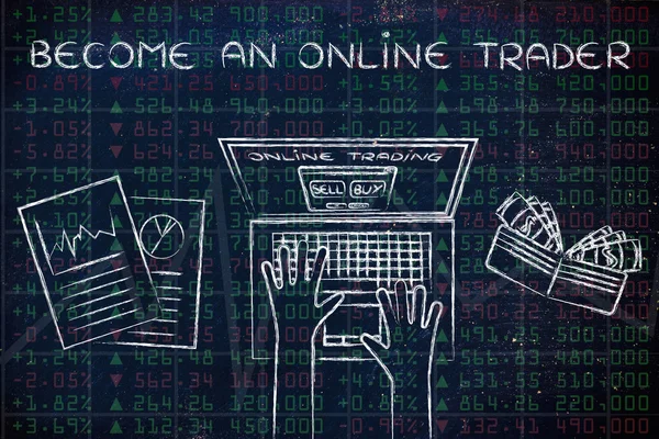 Konsep bagaimana menjadi trader online — Stok Foto