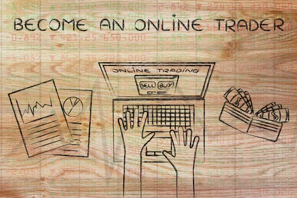 Concetto di come diventare un commerciante online — Foto Stock