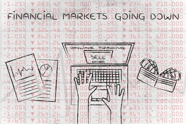 Financial markets going down illustration — Stock Photo, Image