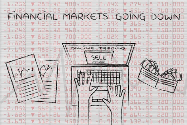 Financial markets going down illustration — Stock Photo, Image