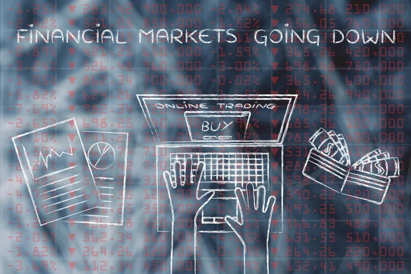 Χρηματοπιστωτικές αγορές που πηγαίνει κάτω εικονογράφηση — Φωτογραφία Αρχείου