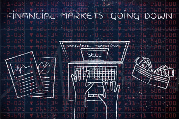 Financial markets going down illustration — Stock Photo, Image