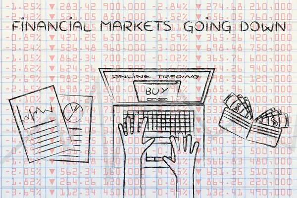 Financial markets going down illustration — Stock Photo, Image