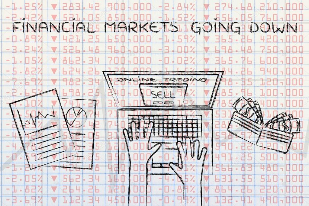 financial markets going down illustration