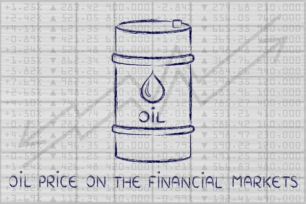 Концепція ціни на нафту на фінансових ринках — стокове фото