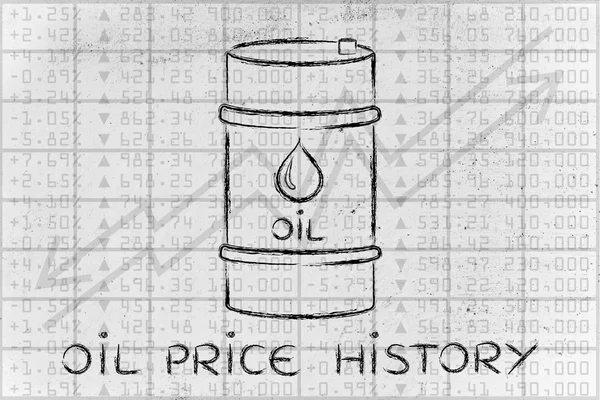 Концепція історії цін на нафту — стокове фото