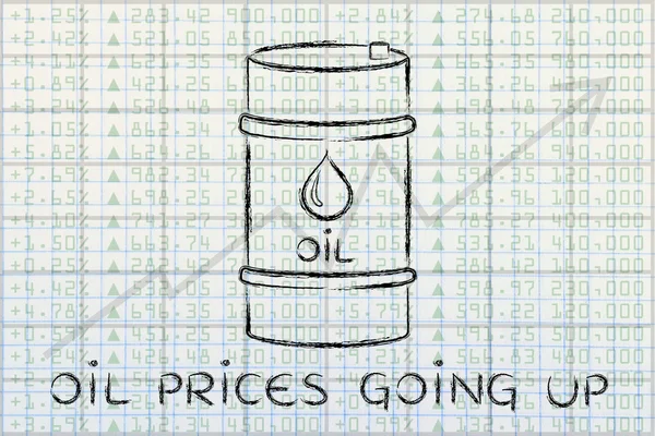 Концепция повышения цен на нефть — стоковое фото