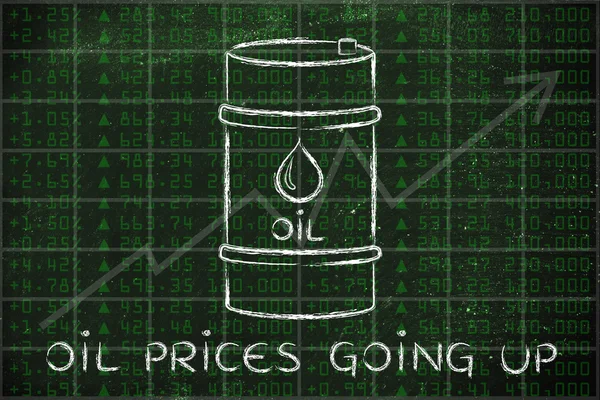 Conceito de subida dos preços do petróleo — Fotografia de Stock