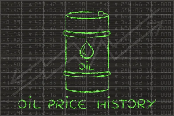 Концепція історії цін на нафту — стокове фото