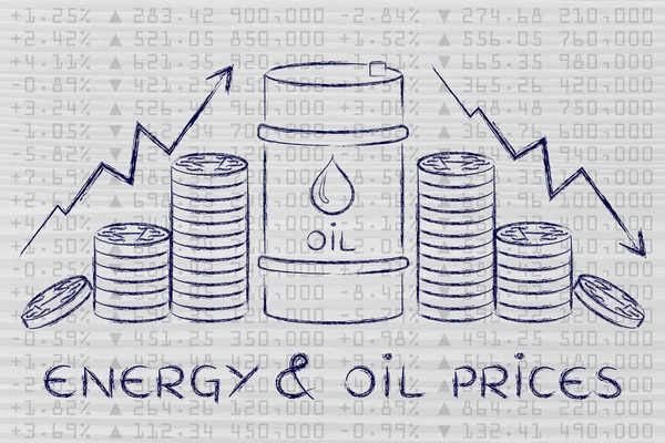 Concepto de energía y precios del petróleo — Foto de Stock