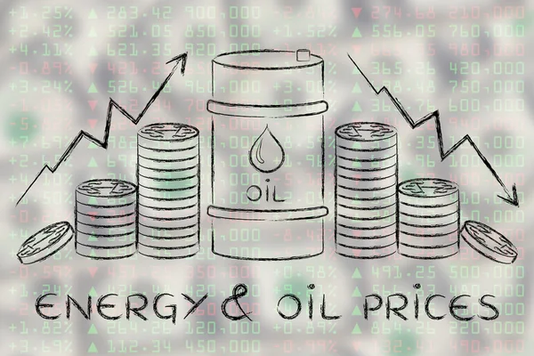 Concept de prix de l'énergie et du pétrole — Photo
