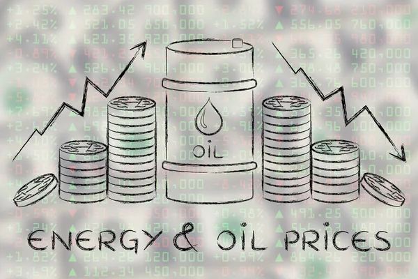 Fogalom az energia & olaj árak — Stock Fotó