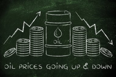 petrol fiyatları yukarı ve aşağı illüstrasyon gidiyor