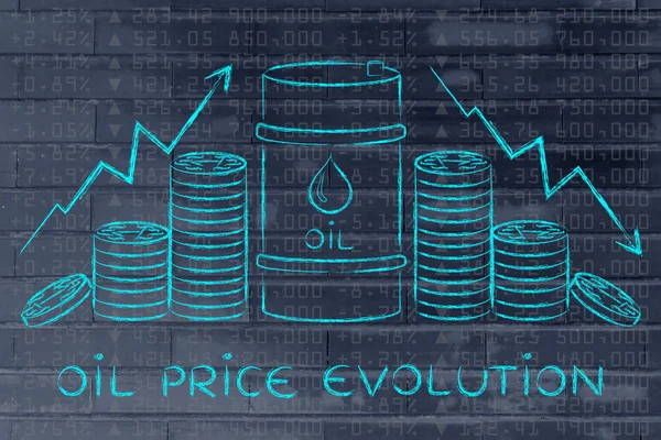Concetto di evoluzione dei prezzi del petrolio — Foto Stock