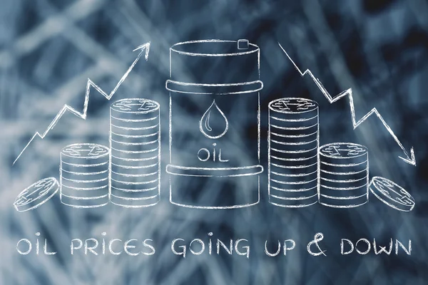 Conceito de preços do petróleo subindo e descendo — Fotografia de Stock