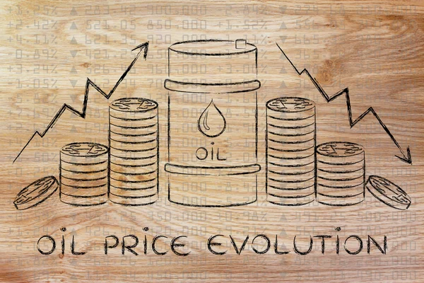 Concetto di evoluzione dei prezzi del petrolio — Foto Stock