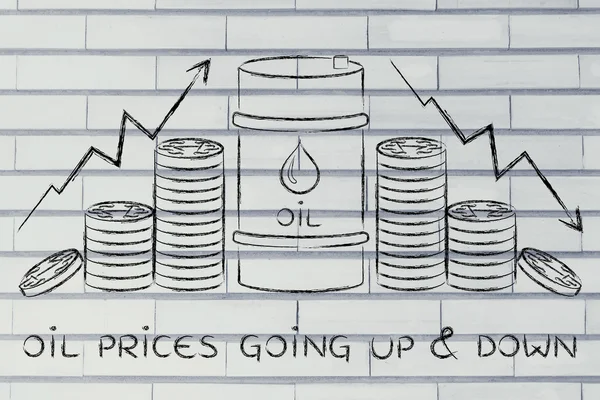 Concepto de los precios del petróleo subiendo y bajando —  Fotos de Stock