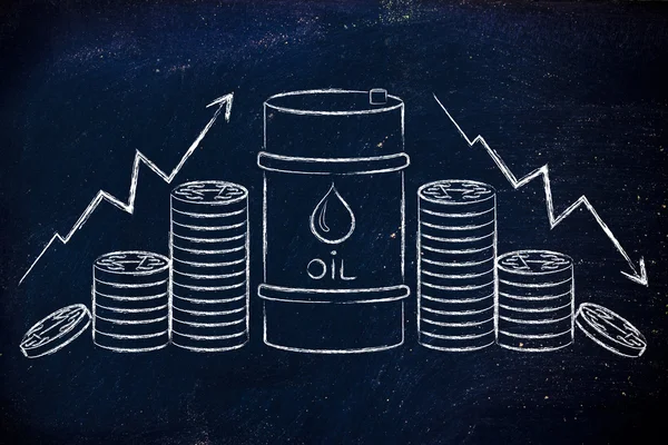 Концепция биржевых цен на нефть — стоковое фото